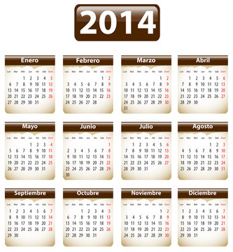 2014 Spanish calendar