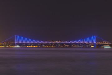 Panoramic Landscape view of Bosphorus bridge in Istanbul