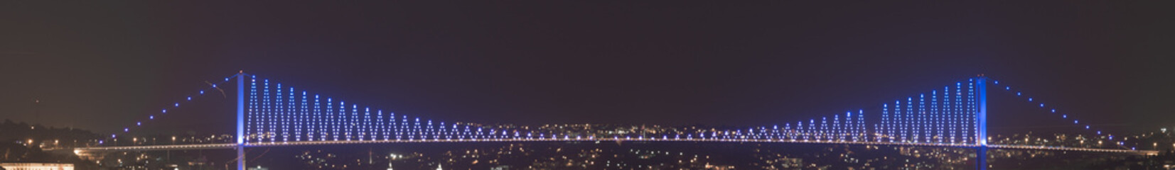 Panoramic Landscape view of Bosphorus bridge in Istanbul