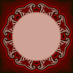 Greeting card with oriental pattern