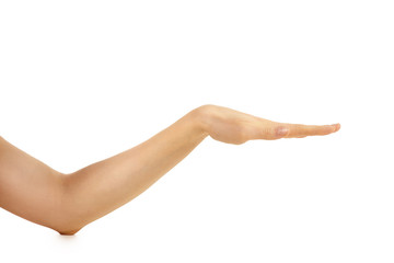 Fototapeta premium pushed down arm isolated on a white background