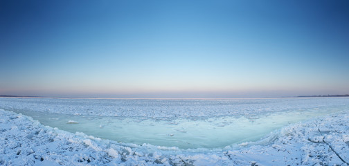 Fototapeta na wymiar Snow and sky. Beautiful winter landscape