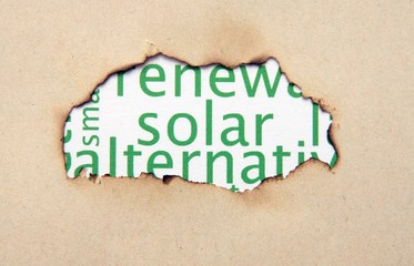 Solar  text on paper hole