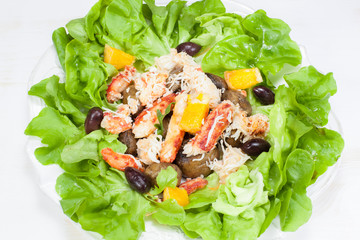 Seafood salad. Viewed from above