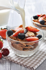 healthy muesli and fresh berries