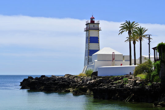 Scenic lighthouse in Cascais, Portugal