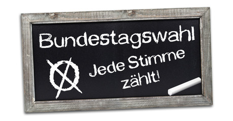 Kreidetafel mit Bundestagswahl 2013