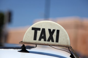 Taxi in the city of Rabat, Morocco