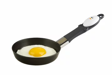 Cercles muraux Oeufs sur le plat Fried egg in a pan
