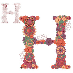 Vector illustration on the letter H