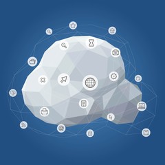 Obraz premium Information and Telecommunication Icon Cloud Vector Illustration