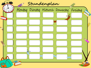 Stundenplan, Schule Illustration