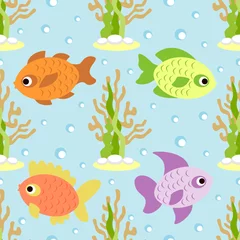 Stickers meubles Animaux marins Carte de fond transparente avec poisson