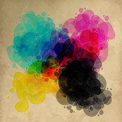 CMYK Wachsmalstifte Papier Aquarell Vintage