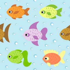 Fototapeta premium Background seamless card with fish