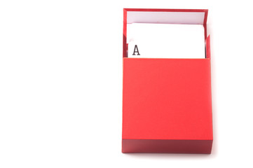 A pack of card inside a red box