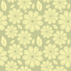 Pastel seamless ornamental floral pattern
