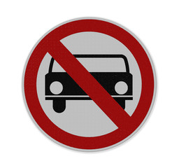 Circle Prohibited Sign For No Car or No Parking Sign Isolate on