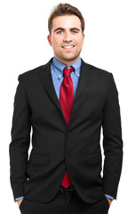 Handsome businessman smiling