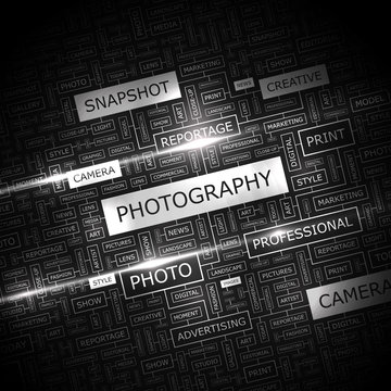 PHOTOGRAPHY. Word cloud concept illustration.  