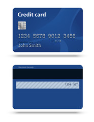 Blue creadit card. Two sides.