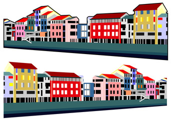 Fototapeta premium houses embankment