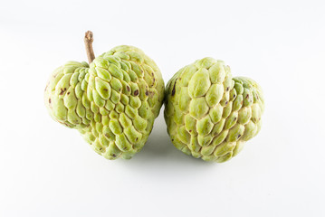 Obraz premium Cherimoya fruit on white - Exotic fruit on white