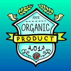 Organic Product hand drawn label