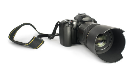 DSLR camera white isolated