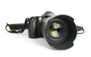 DSLR camera white isolated