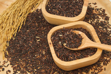 Thai black jasmine rice (Rice berry) in bowl