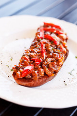 toast with roasted vegetables