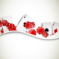 Vector Illustration of a Background with Casino Elements