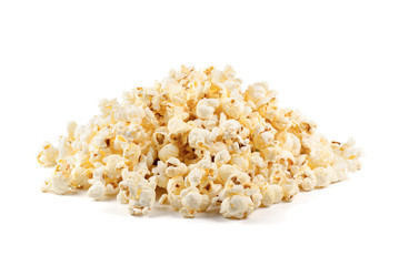 Popcorn isolated on the white background