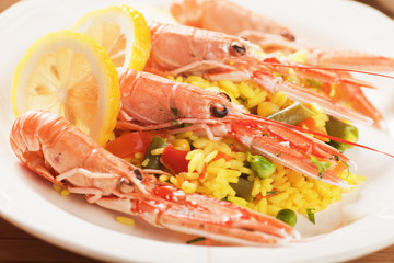 Seafood risotto with shrimps