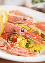 Seafood risotto with shrimps