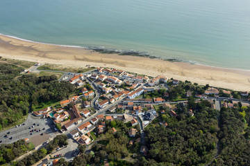 Photo aérienne plage du Rocher, Longeville-sur-Mer