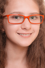 girl with reading glasses
