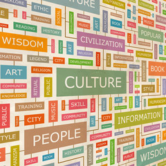 CULTURE. Word cloud concept illustration.  