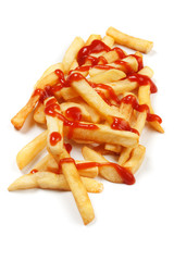 French fries with ketchup
