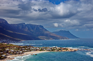 Resort village at Atlantic coast, Camps bay, Cape Town