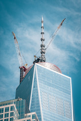 Top of Freedom tower with crane