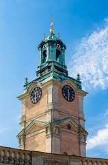 The tower of the Cathedral of St. Nicholas in Stockholm