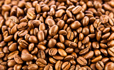 Brown coffee, background texture. roasted coffee beans. Brown co