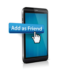 Clicked Add Friend Button Illustration for Social Media