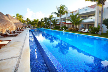 Swimming pool at caribbean resort.