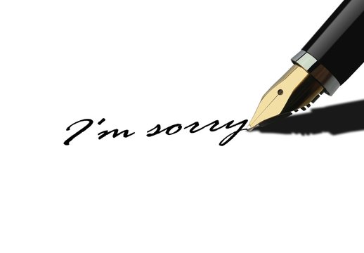 Pen writing I am sorry