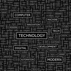 TECHNOLOGY. Word cloud concept illustration.  