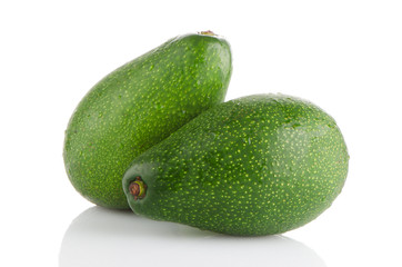 Avocados on white