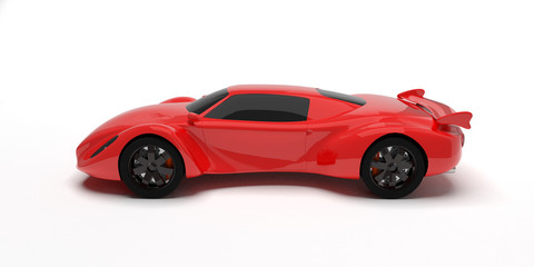 Red race car isolated. Own design.